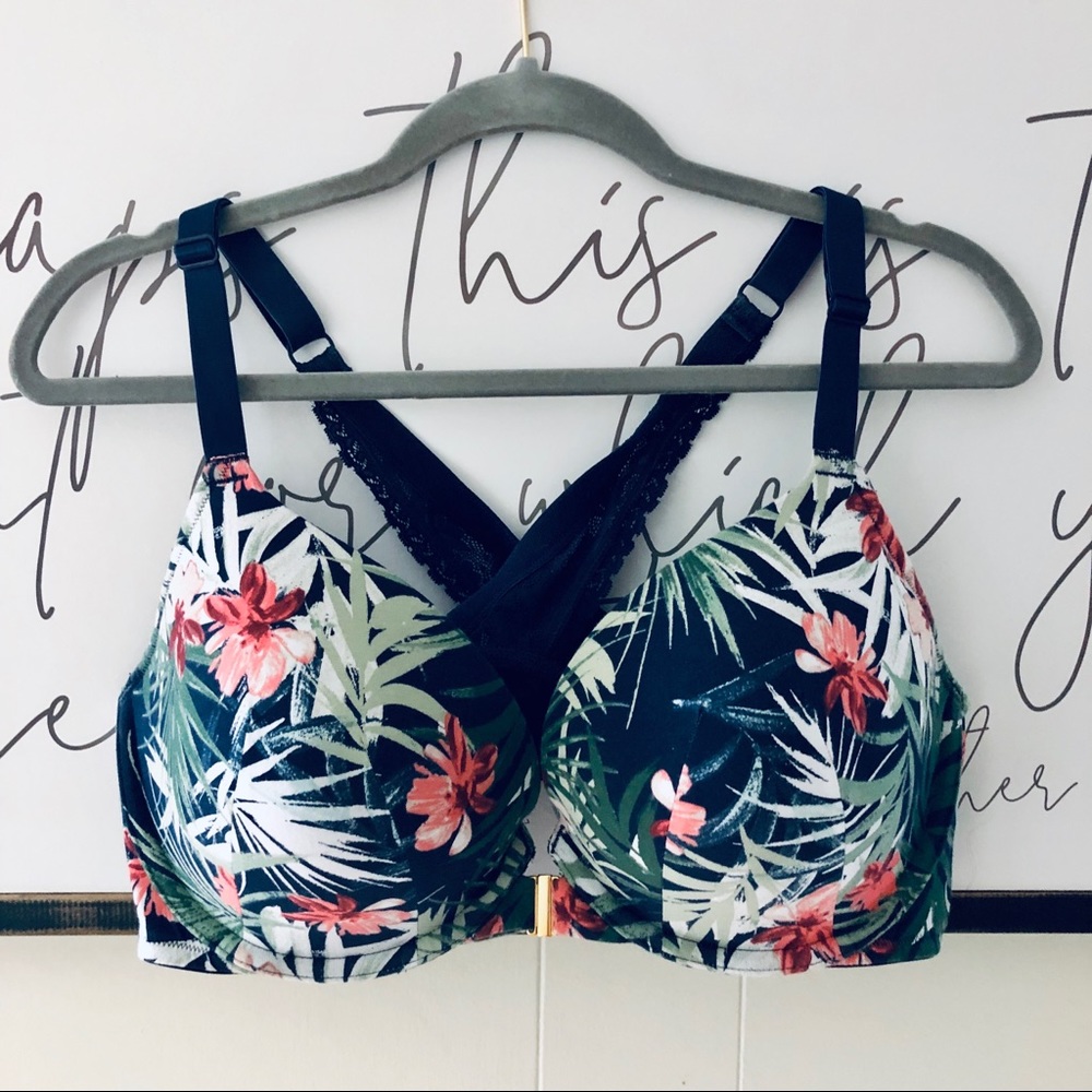 Floral Boost Plunge Front Close Bra